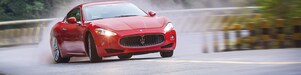 A red Maserati speeds uphill in the Shell Helix Ultra film We Know Why You Drive