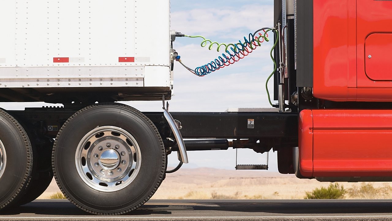 an articulated truck on the road