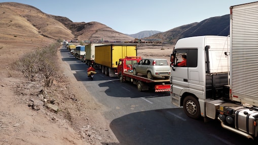 truck driver driving on empty road
