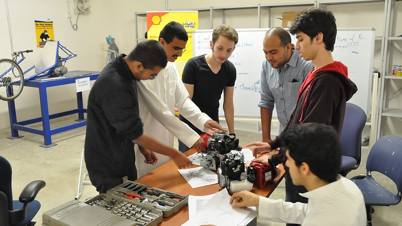 Team Alfaisal from Alfaisal University at work on The Faith prototype engine