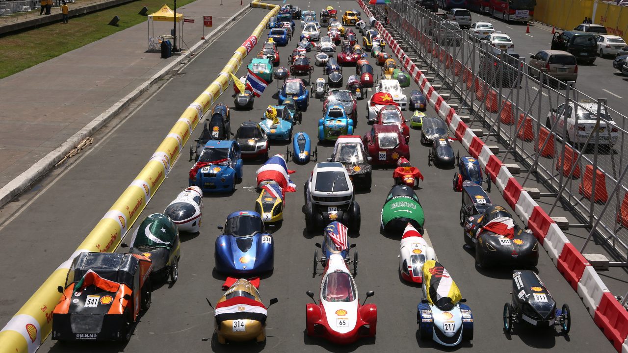 Vehicles at Shell Eco-Marathon in Manila, Philippines