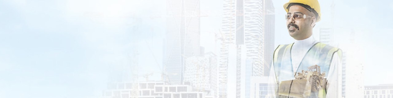  A worker in a yellow hat