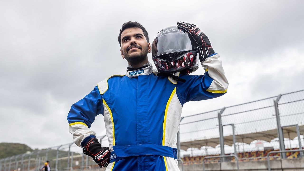 KFU team member on race track