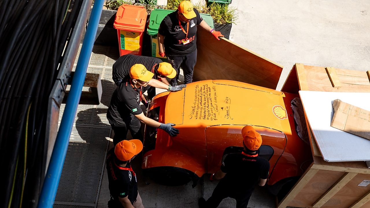 PSU ECO TEAM from Prince Sultan University, Saudi Arabia, competing in the Battery Electric-Urban Concept category