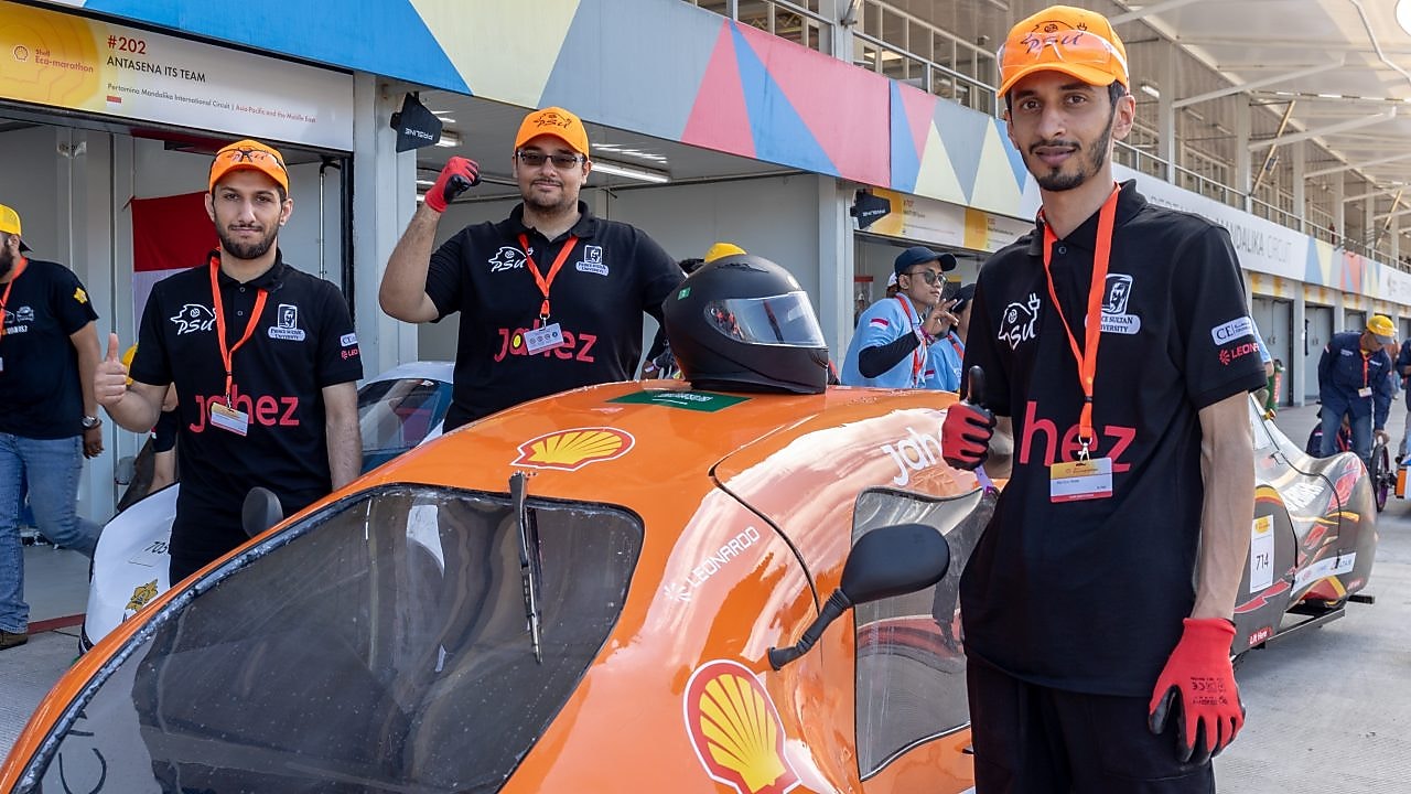 PSU ECO team vehicle on race track