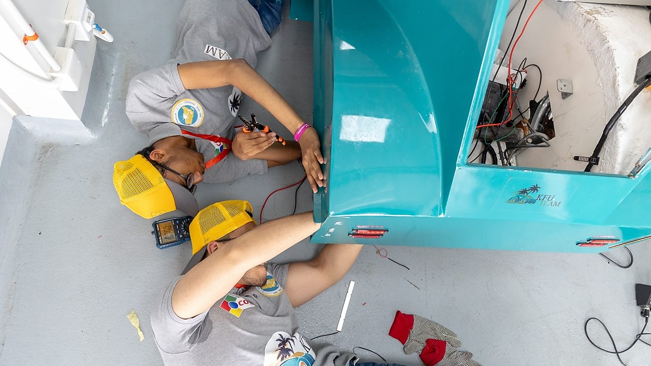 KFU team from King Faisal University, Saudi Arabia, competing in the Battery Electric-Urban Concept category