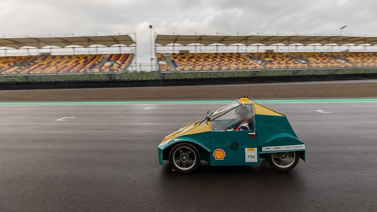 KFU team vehicle on race track