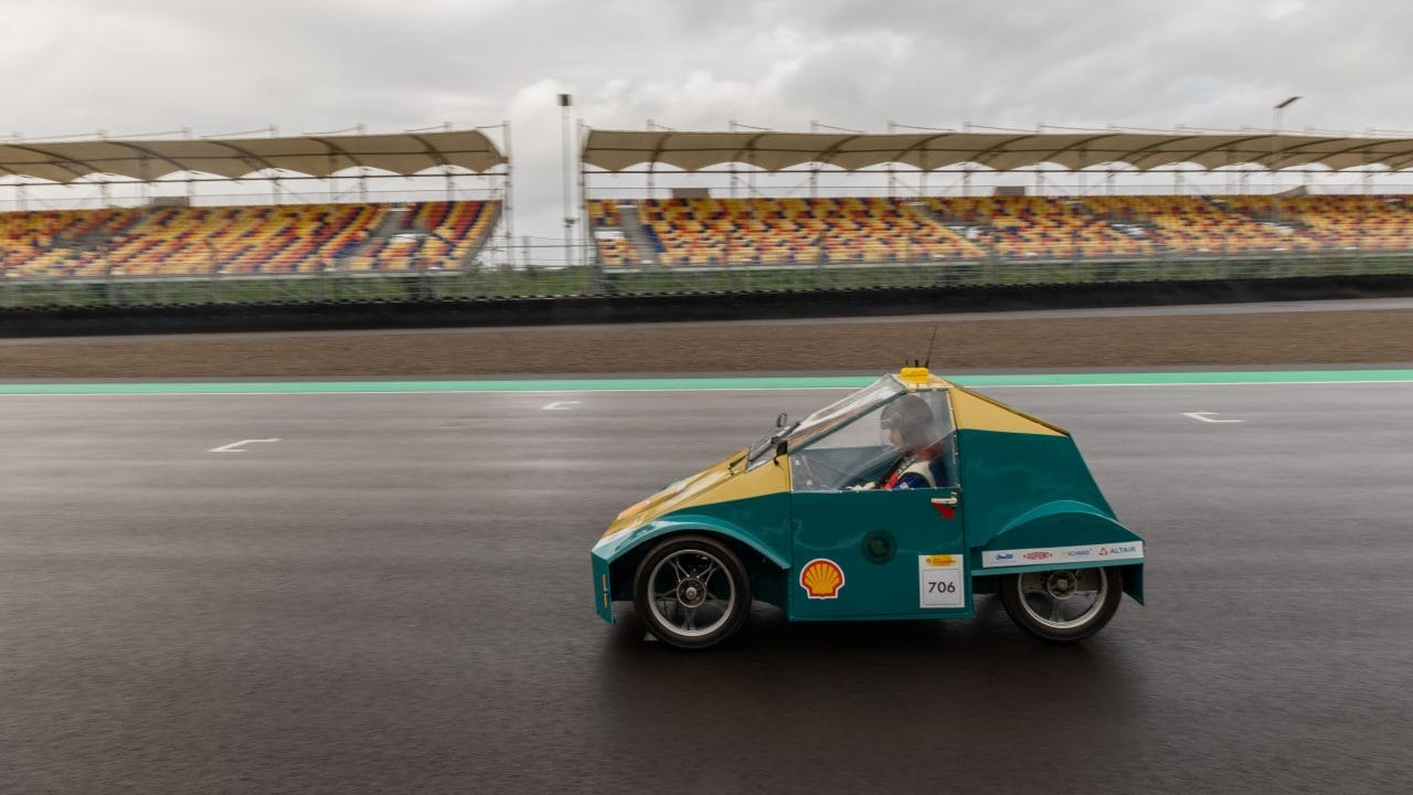 KFU team vehicle on race track