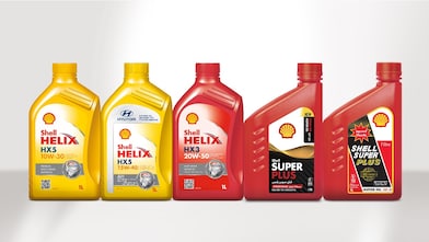 Two bottle of Shell Helix Mineral Motor Oils