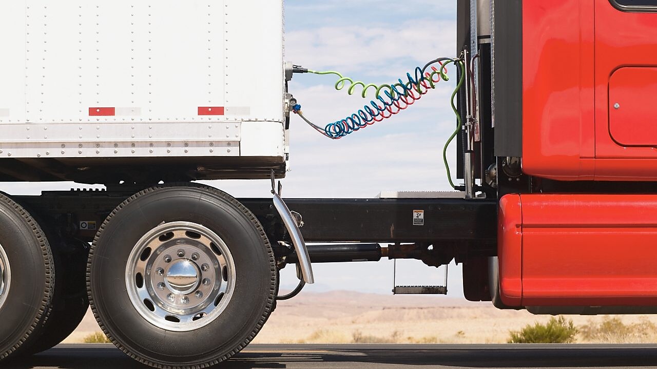 an articulated truck on the road
