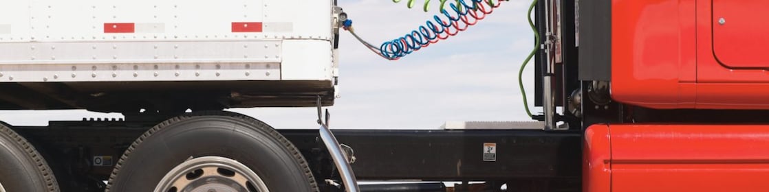 an articulated truck on the road