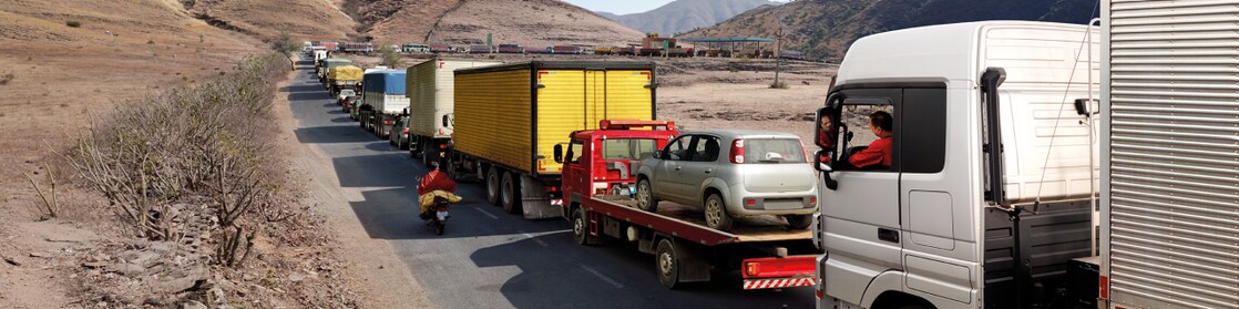 truck driver driving on empty road