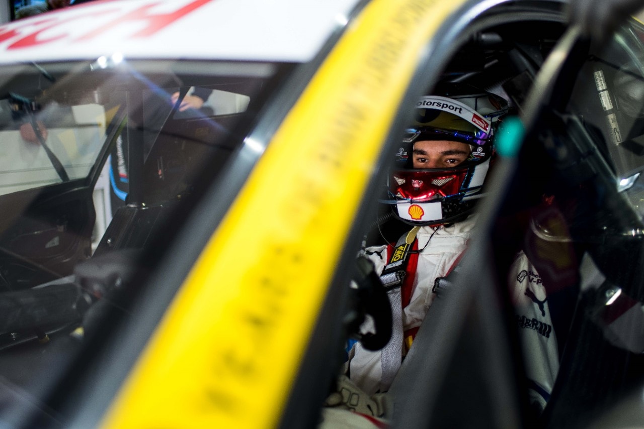 BMW DTM driver Sheldon getting ready for the race