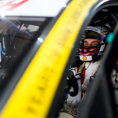 BMW DTM driver Sheldon getting ready for the race